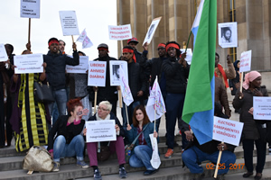 Manifestation à Paris  contre la venue du Guelleh en France